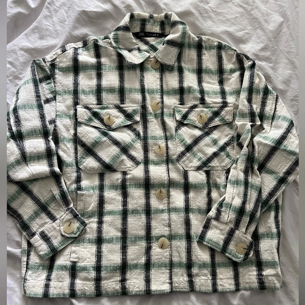 Zara Green Plaid Overshirt - photo 4
