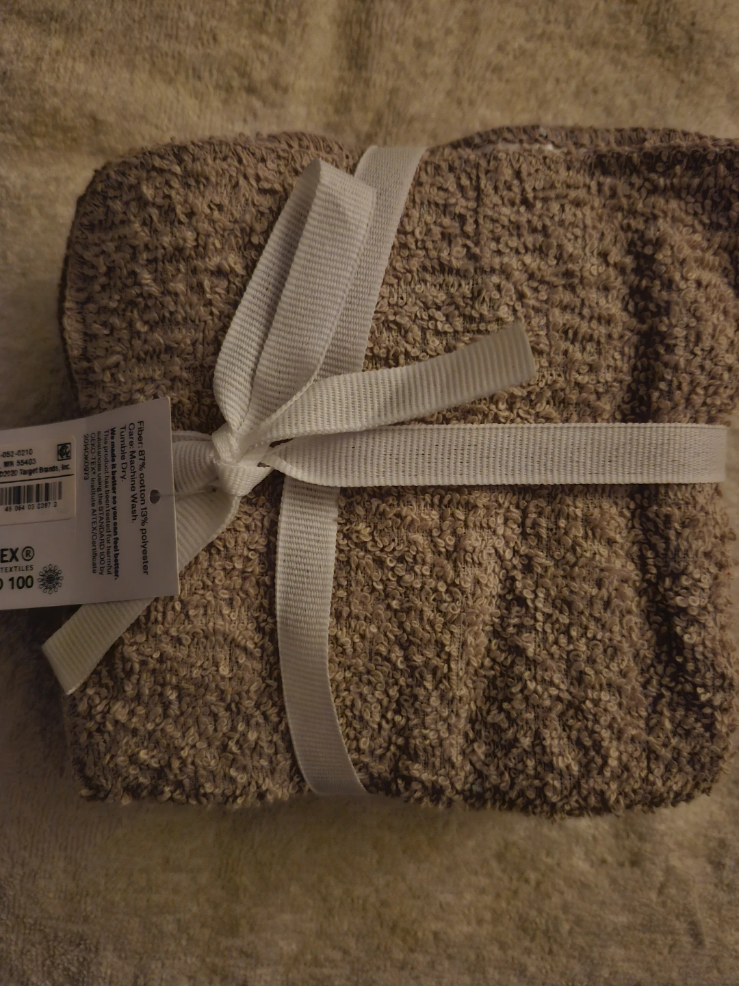 New Set 5 Washcloths, Facecloths, Beige Tan, Oeko-Tex Luxury