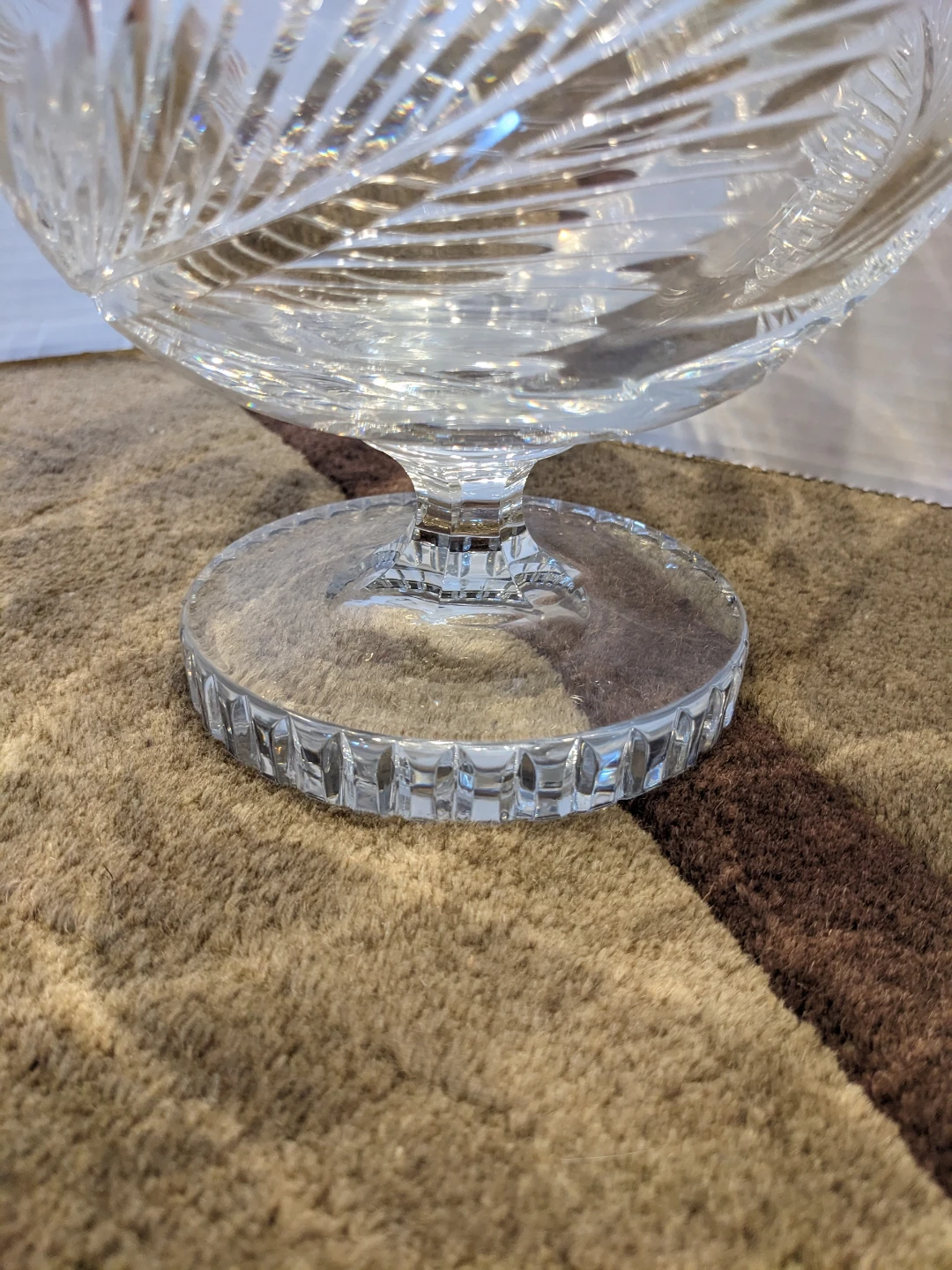 Vintage Bohemia Hand Cut Lead Crystal Footed Bowl - photo 5