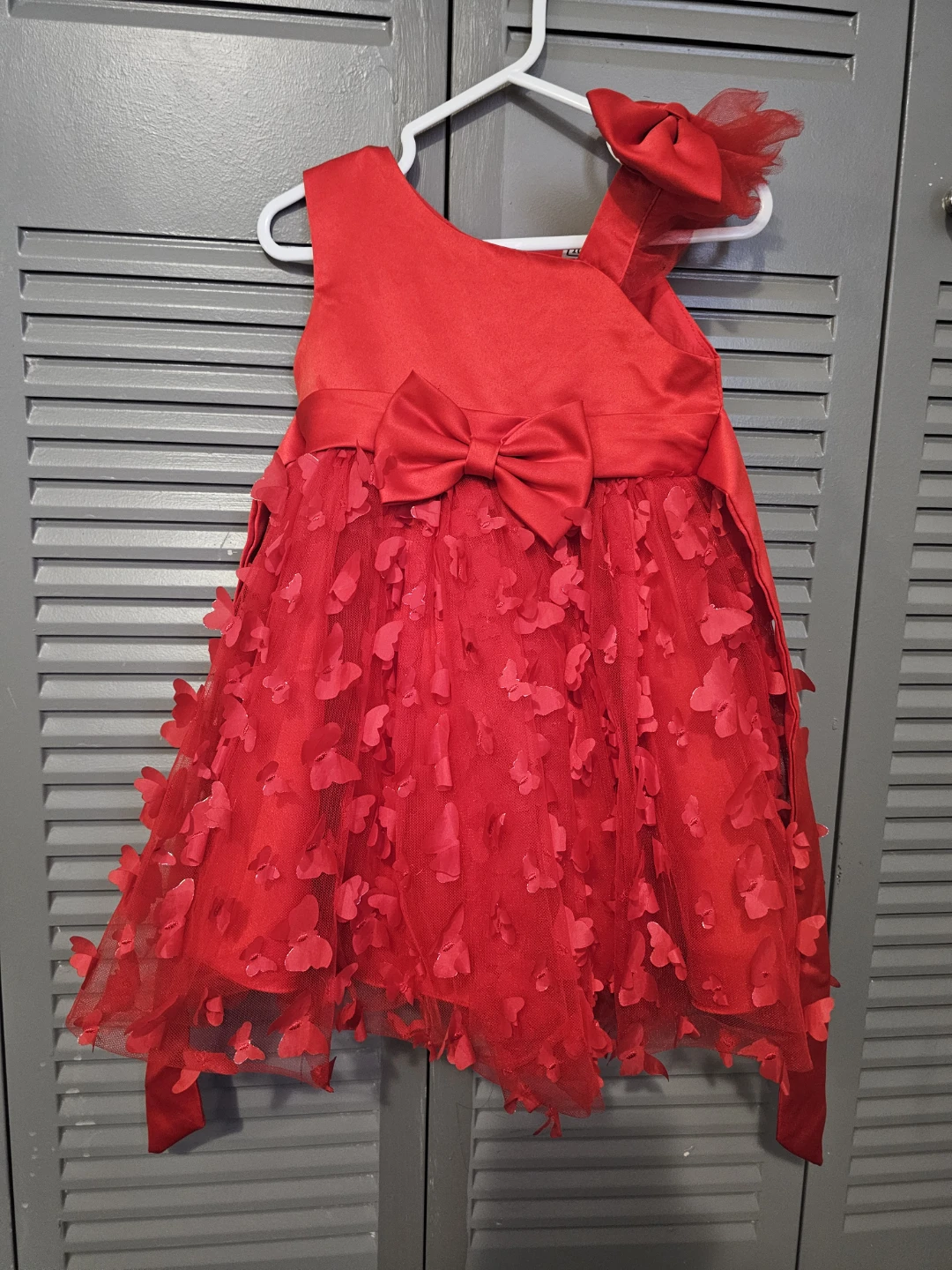 Red Butterfly Dress with Bow Detail - photo 2