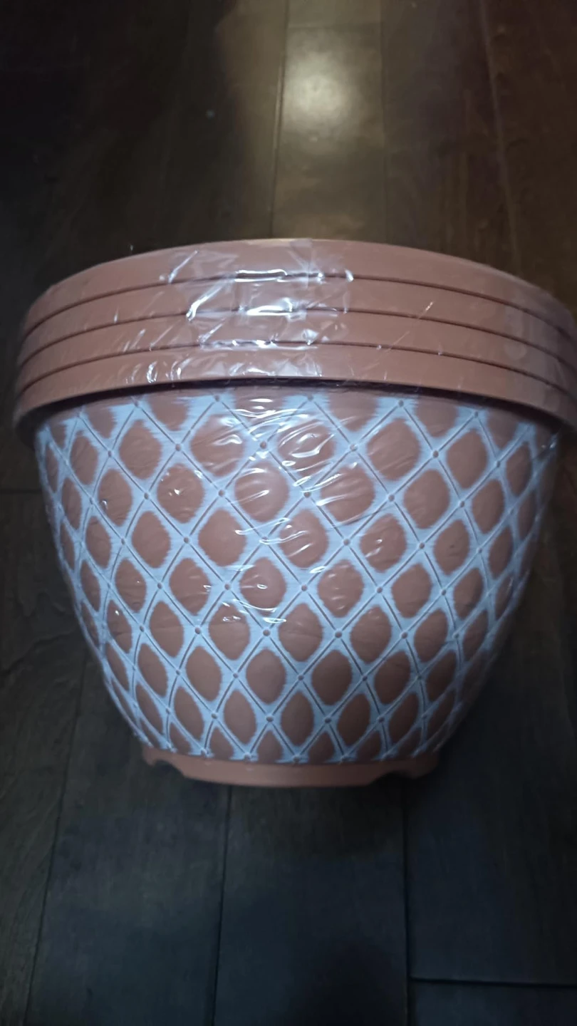 4 Pack 10 inch Plastic Plant Pots with Drip Trays - photo 4