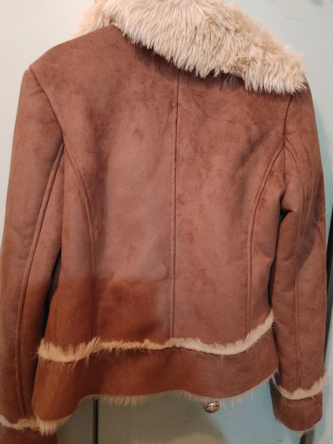 Le Chateau Brown Suede Faux Fur Trim Jacket - XS/TP - photo 3