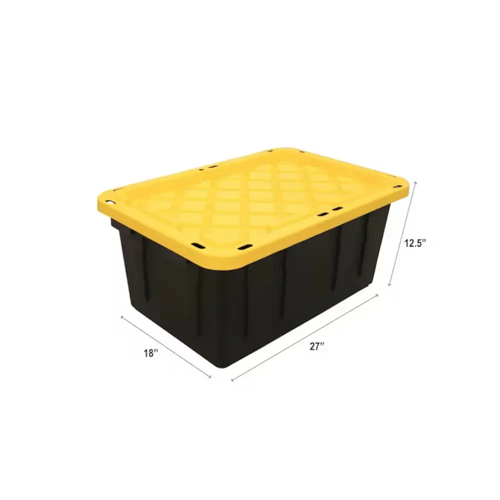 Black Storage Tote with Yellow Lid - 4 available - photo 2