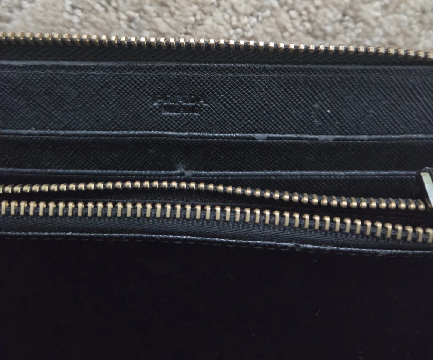 PRADA Black Saffiano Leather Zip-Around Wallet - photo 5