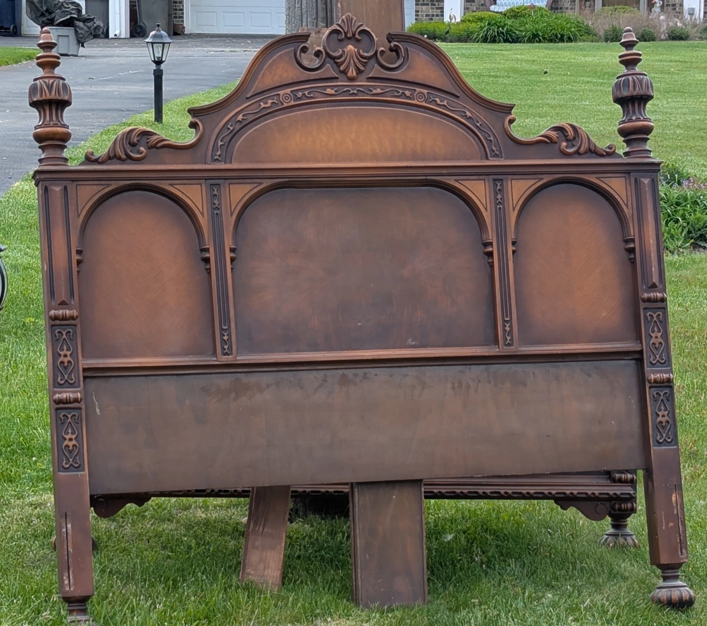 Antique Wooden Headboard Table Rock Furniture