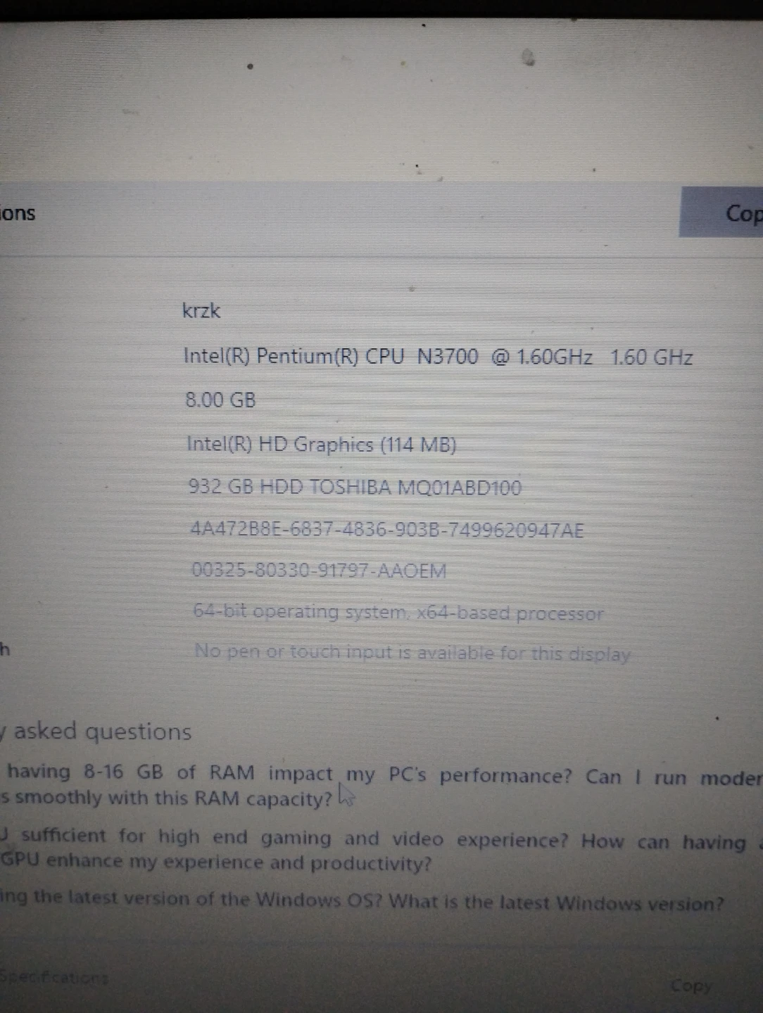 White Acer Laptop