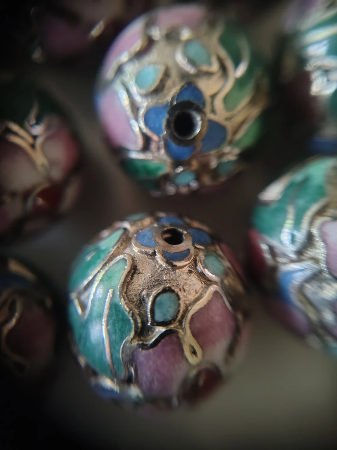 20 Vintage Chinese Cloisonne Beads - 10mm - photo 3