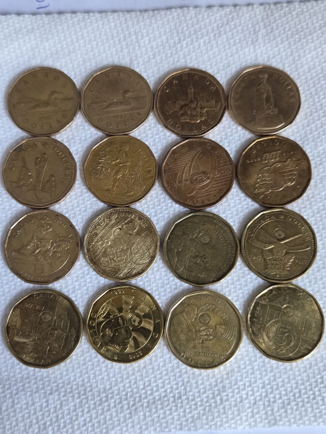 Canadian Commemorative Loonies.