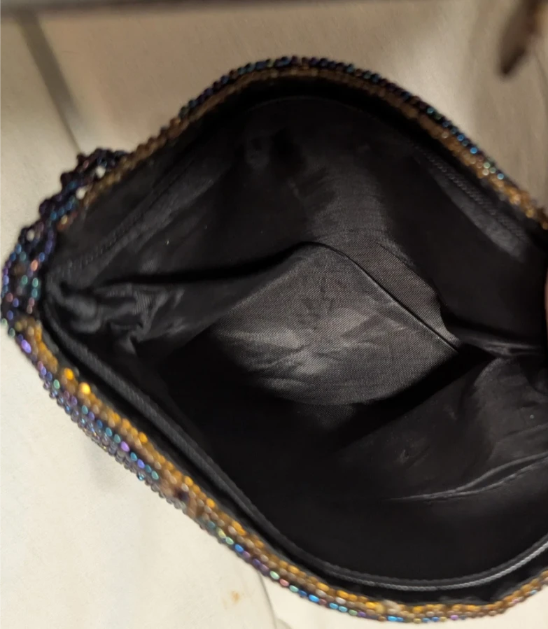 Three Clutches: Gold, Red Floral, and Beaded Denim Style - photo 4