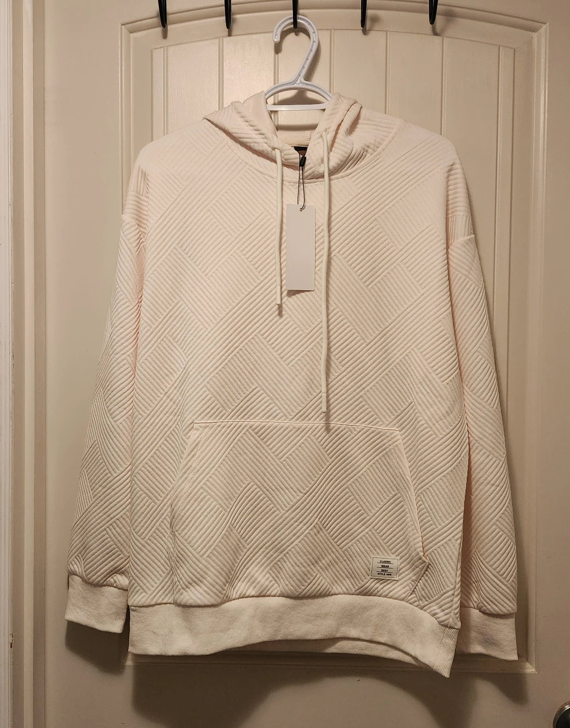 RJUIMERR Beige Textured Hoodie - Size S
