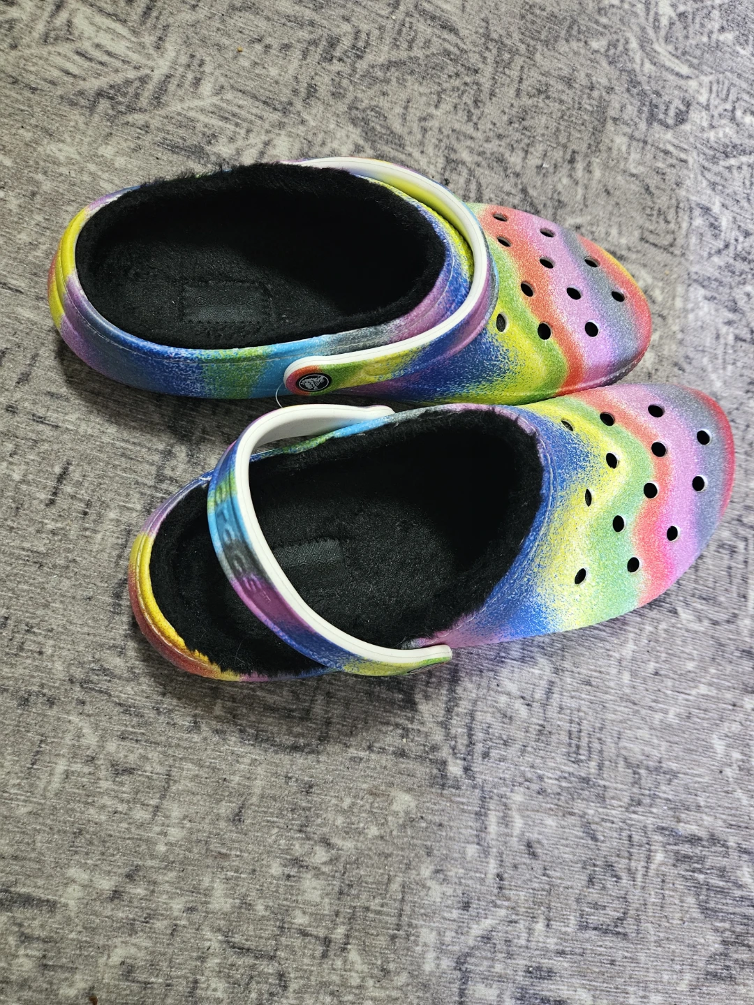 Crocs Lined Clogs Rainbow Tie Dye Size Kids 10 - photo 2