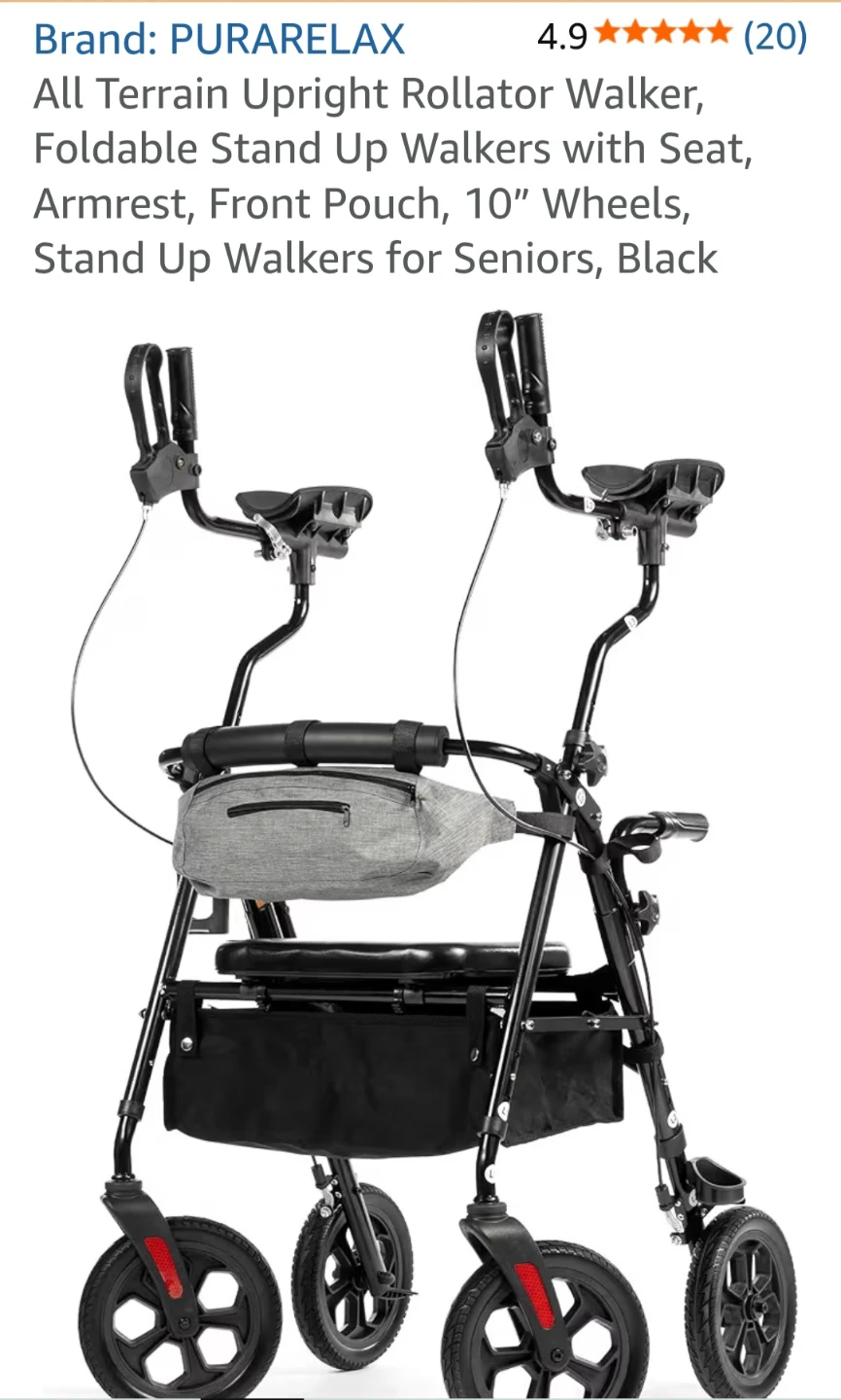 PURARELAX All Terrain Upright Rollator Walker - photo 3