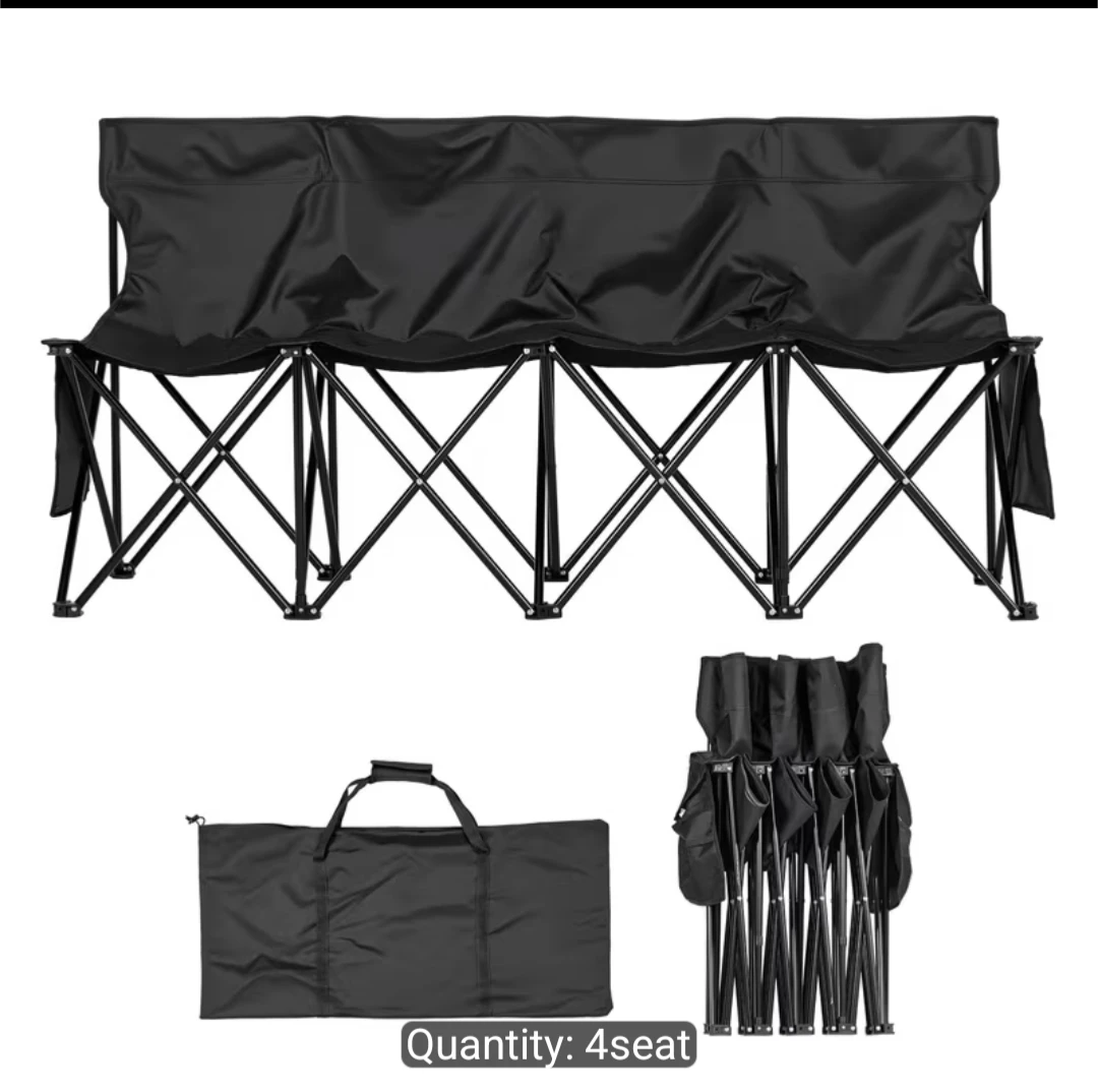 4 Person Portable Folding Seat Bench with Carry Bag - photo 3