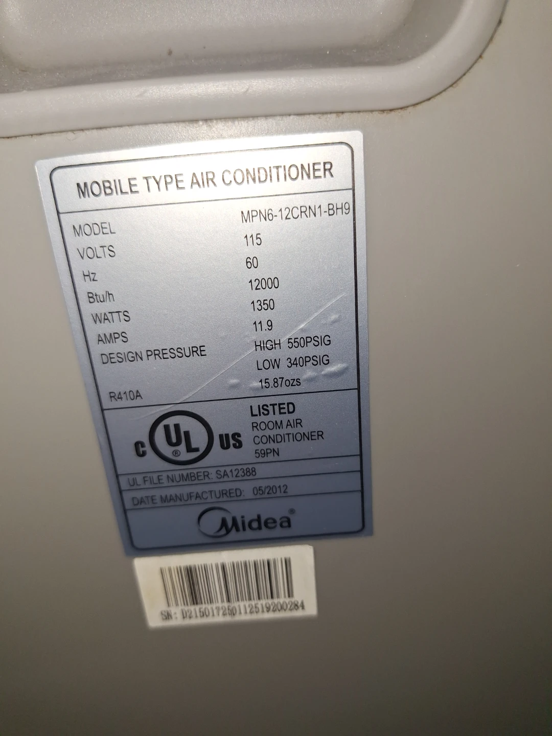 Midea 12000 BTU Mobile Air Conditioner - photo 5