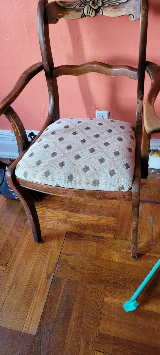 Antique Armchair with Upholstered Seat