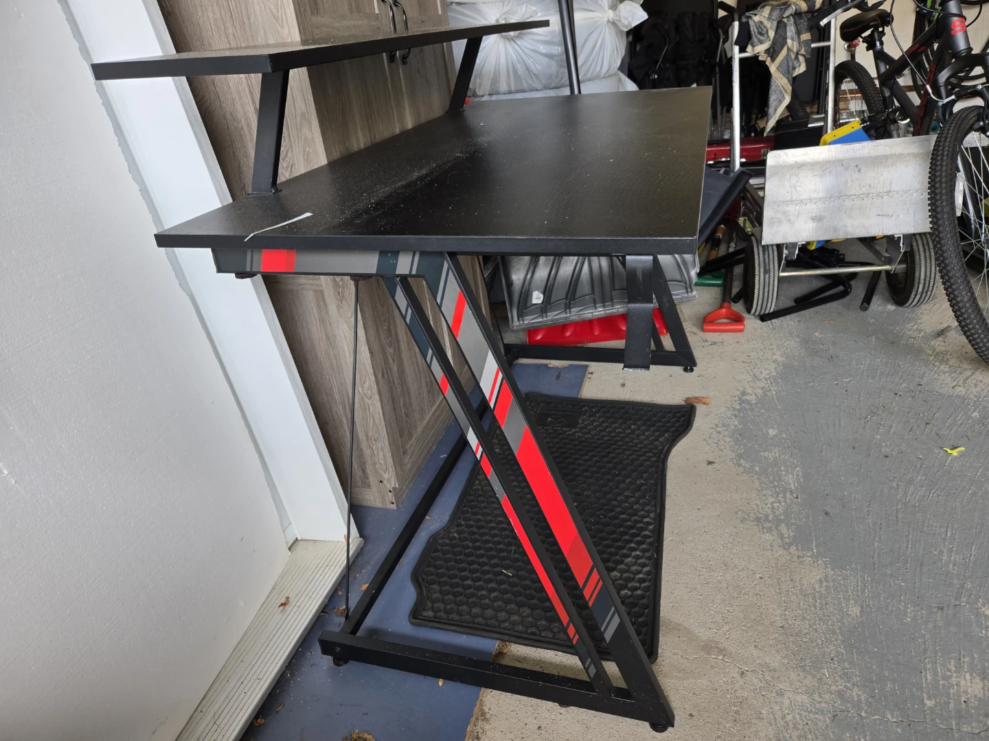 Black Gaming Desk with Monitor Shelf - photo 2