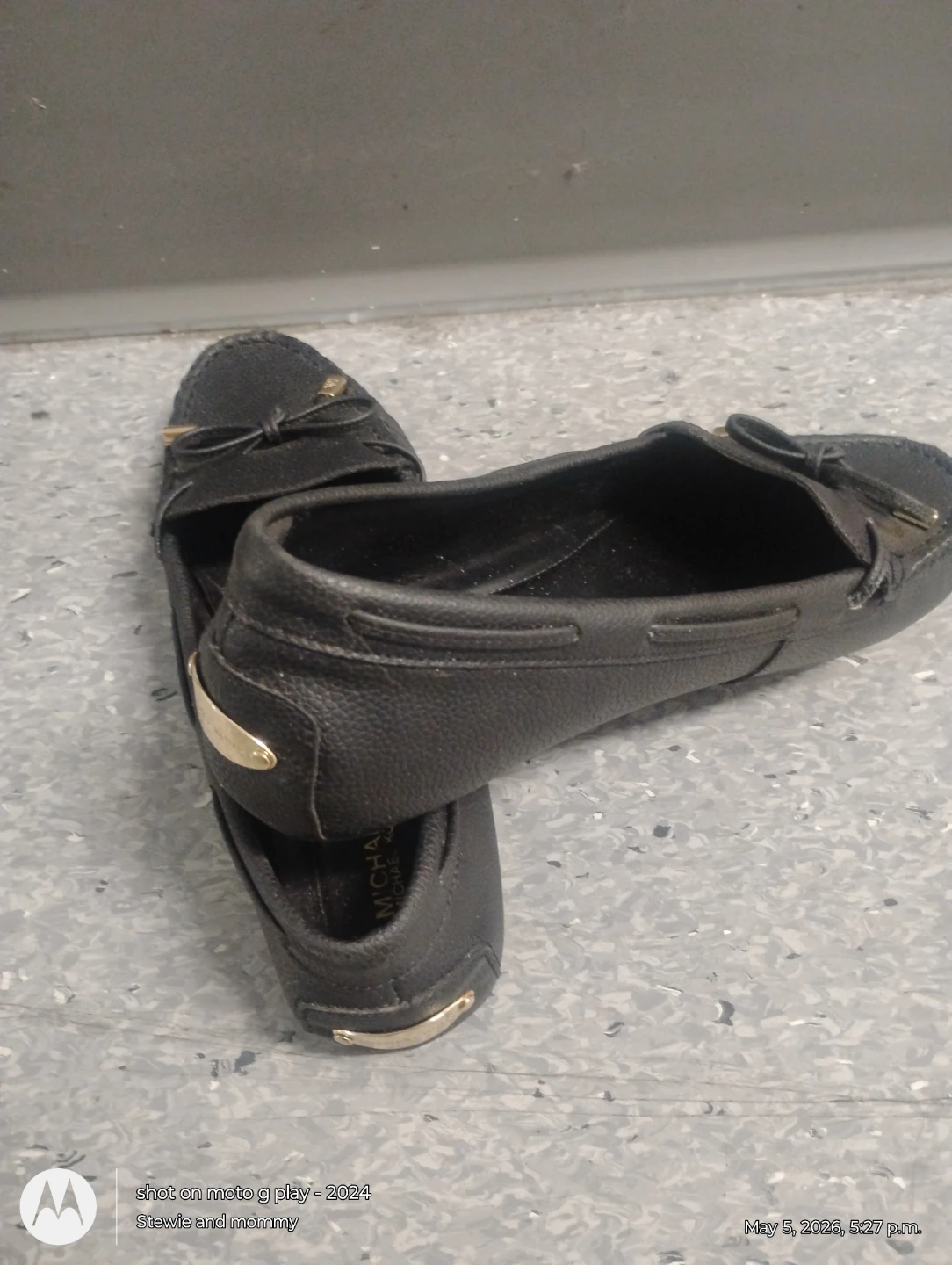 Michael Kors Black Leather Loafers Women's Shoes