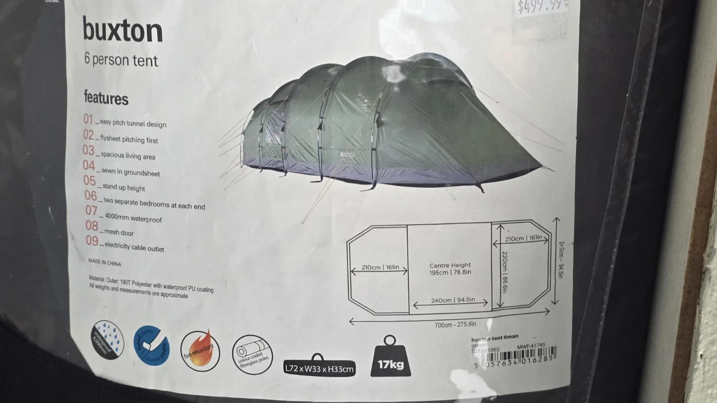 Mountain Warehouse Buxton 6 Person Tent
