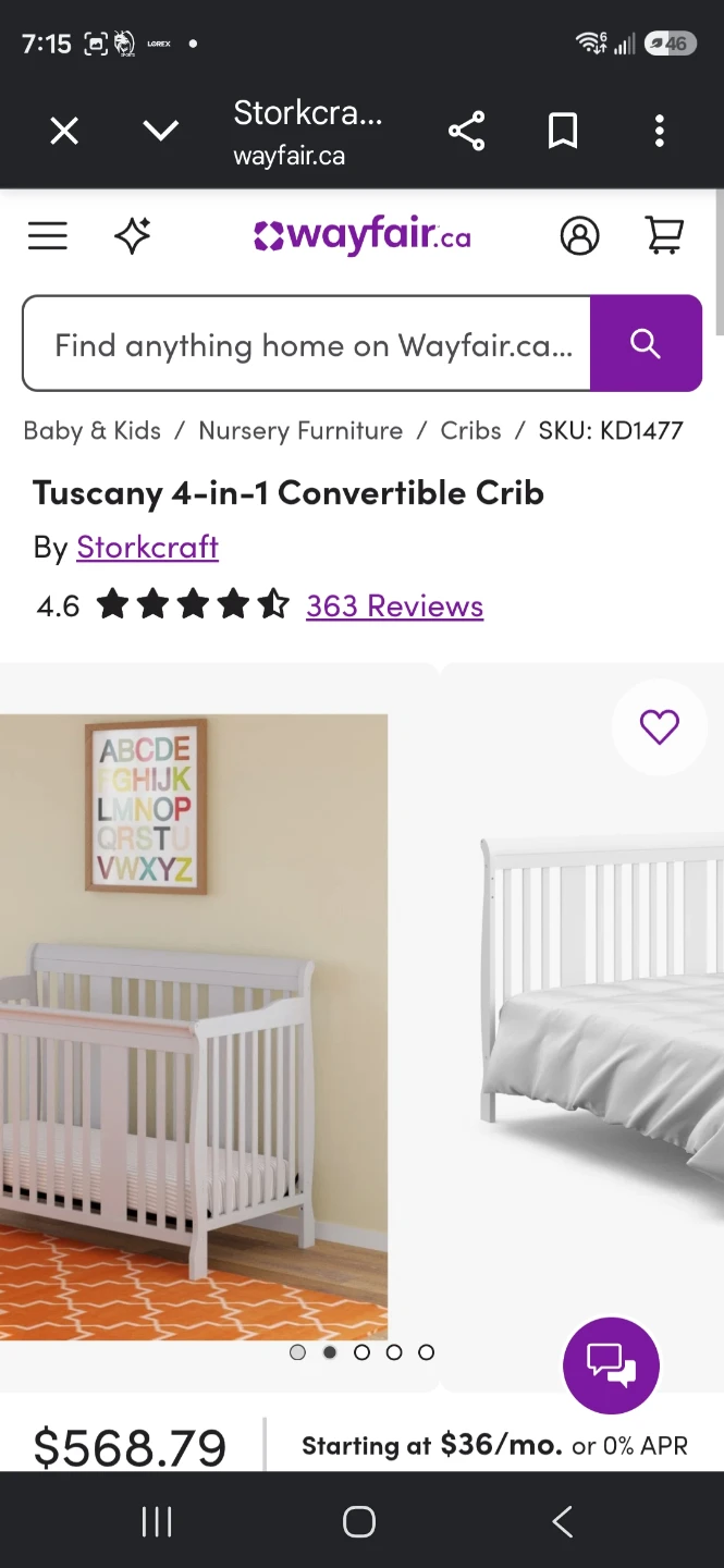 Storkcraft Tuscany 4-in-1 Convertible Crib - Cherry