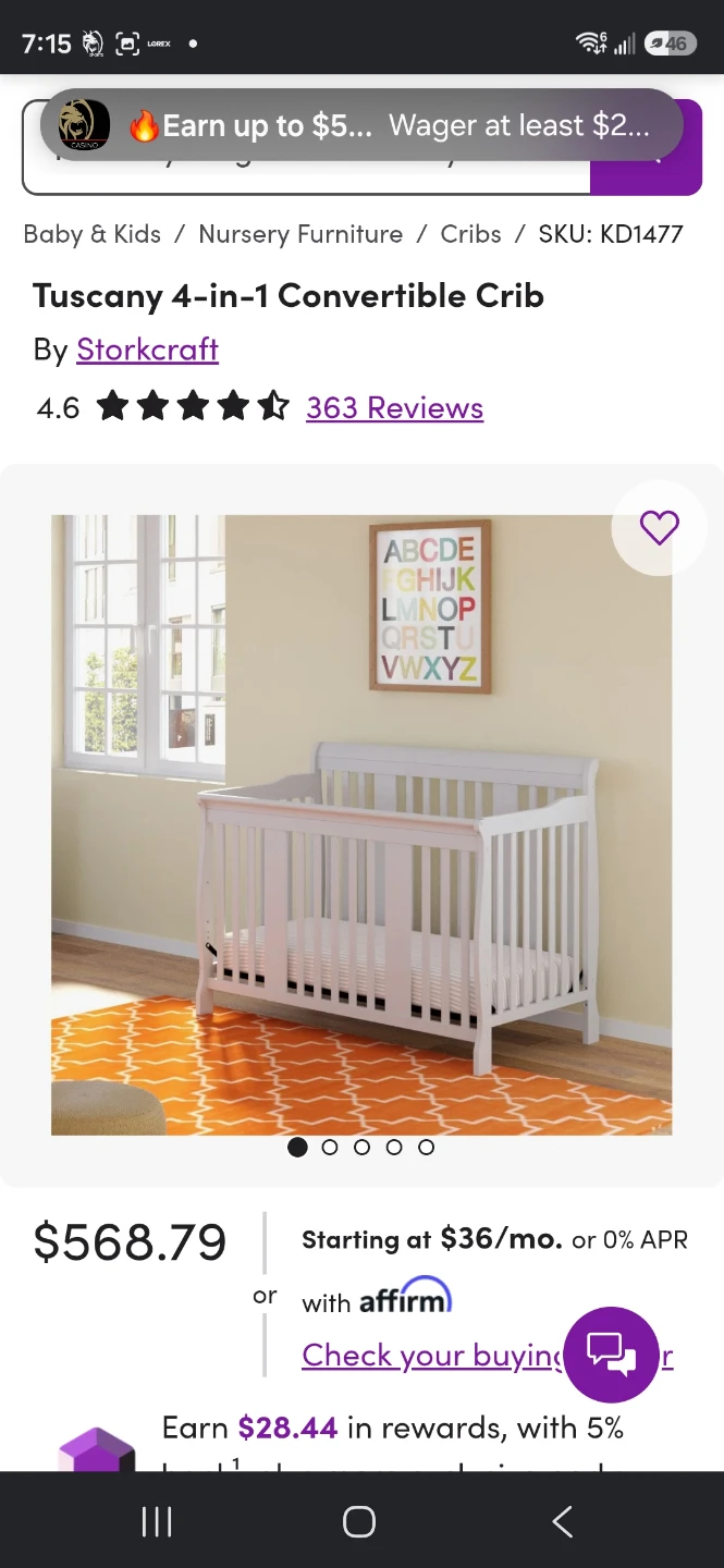 Storkcraft Tuscany 4-in-1 Convertible Crib - Cherry - photo 2