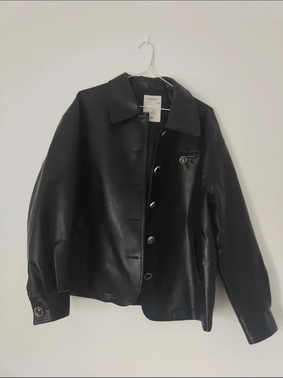 STRIDE Black Faux Leather Oversized Jacket - Medium - photo 2