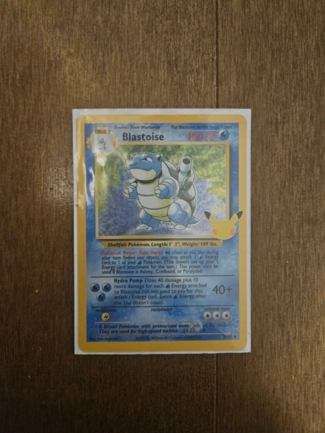 Pokemon Blastoise Holo Rare Card