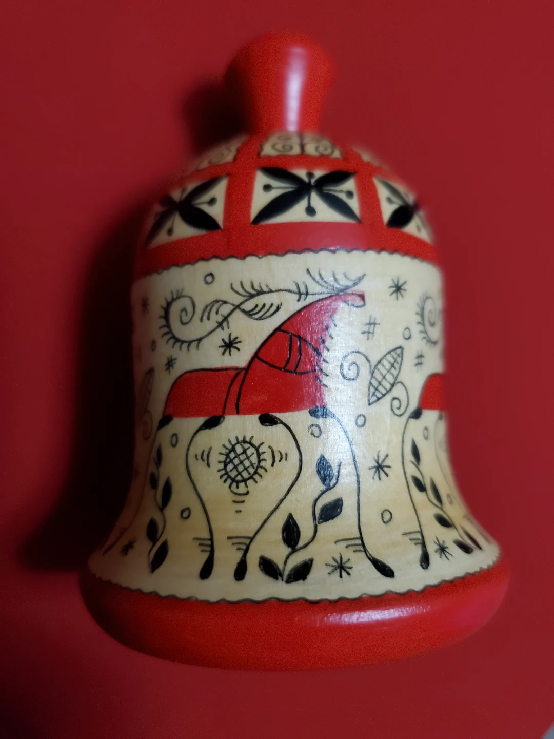Hand-Painted Wooden Bell