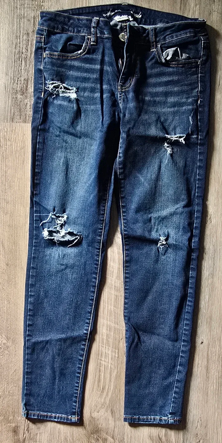 American Eagle Super Stretch Distressed Skinny Jeans Size 10 - photo 2