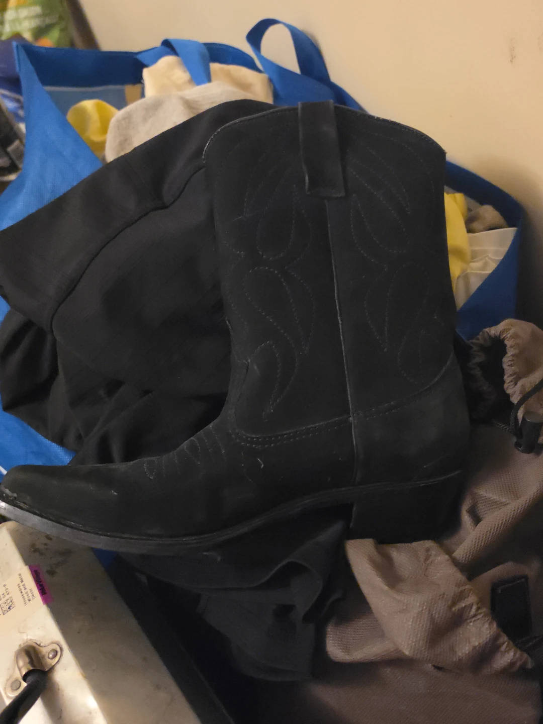 Black Suede Cowboy Boots