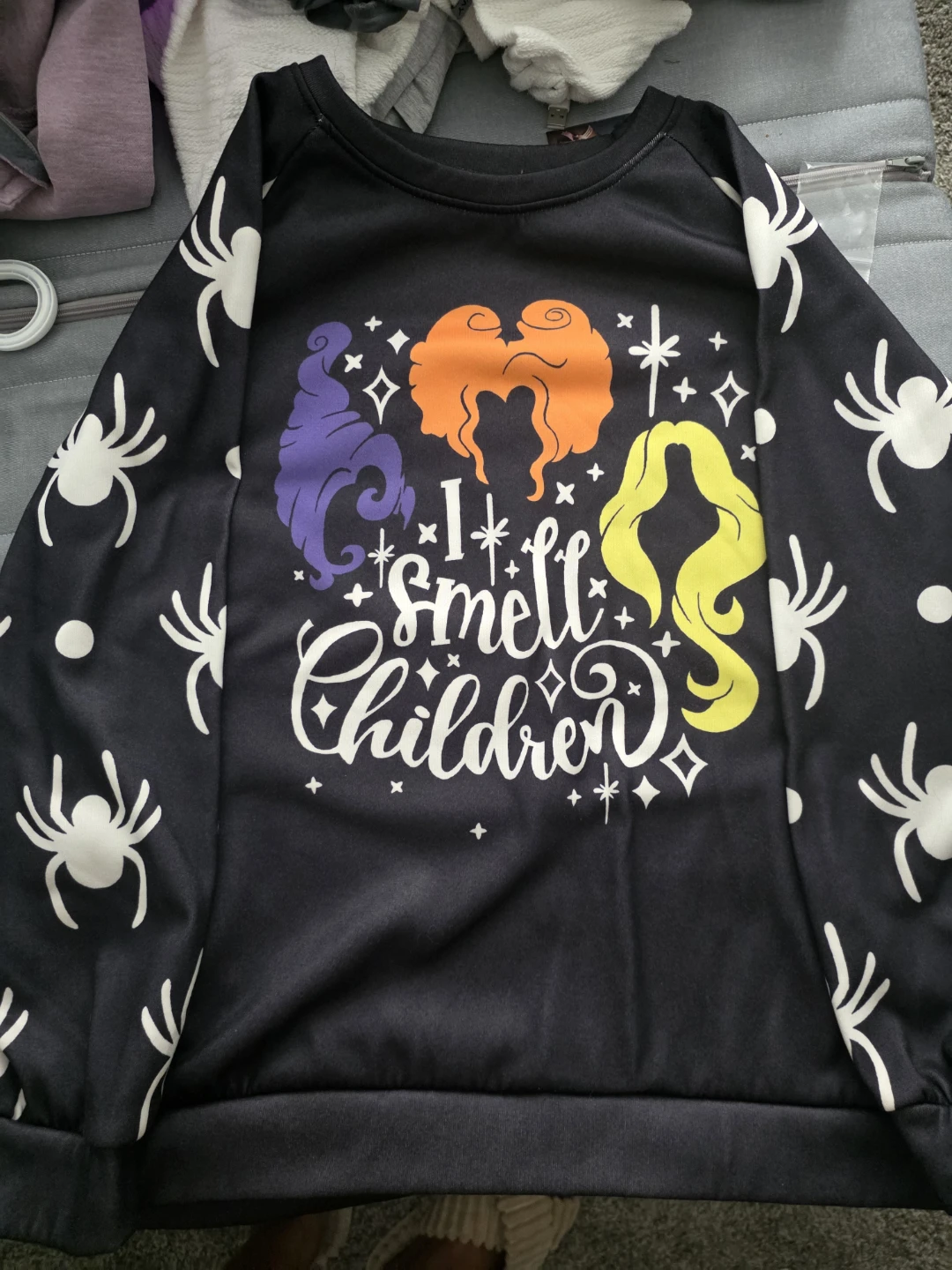 Black "I Smell Children" Hocus Pocus Graphic Sweatshirt XXL