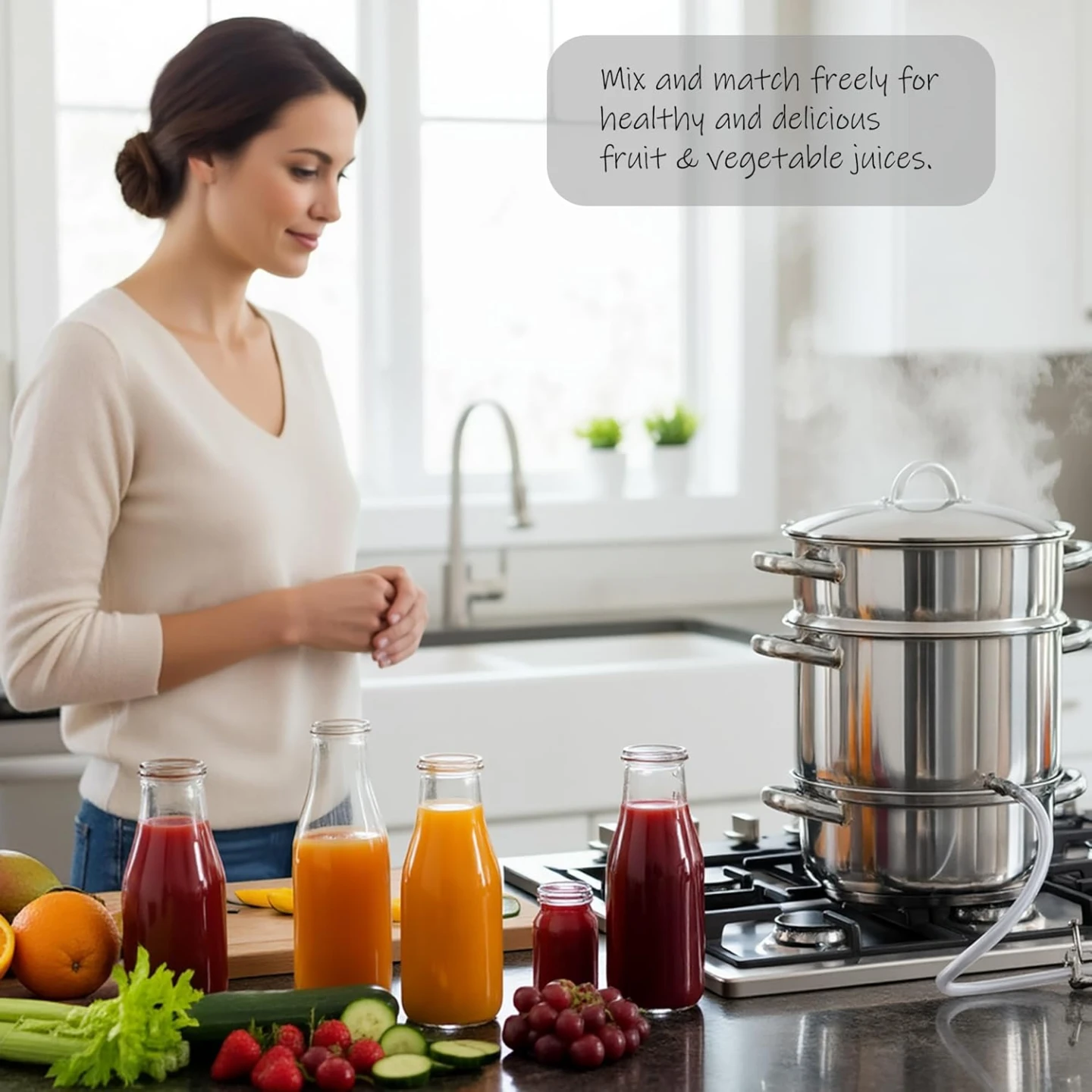 Stainless Steel 9.3-Quart Juice Steamer Pot - photo 3