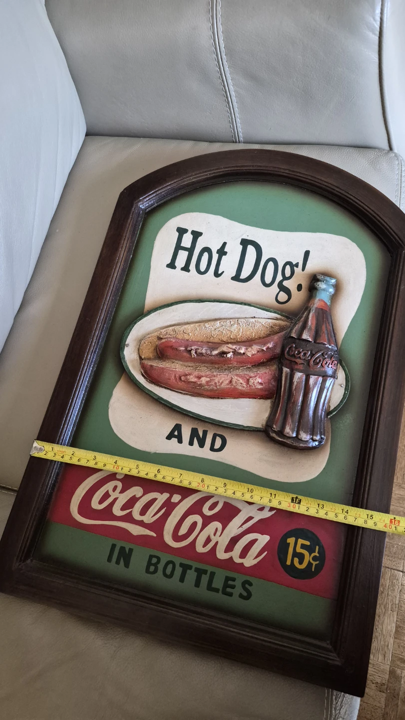 Wooden Coca-Cola "Hot Dog" Sign - photo 4