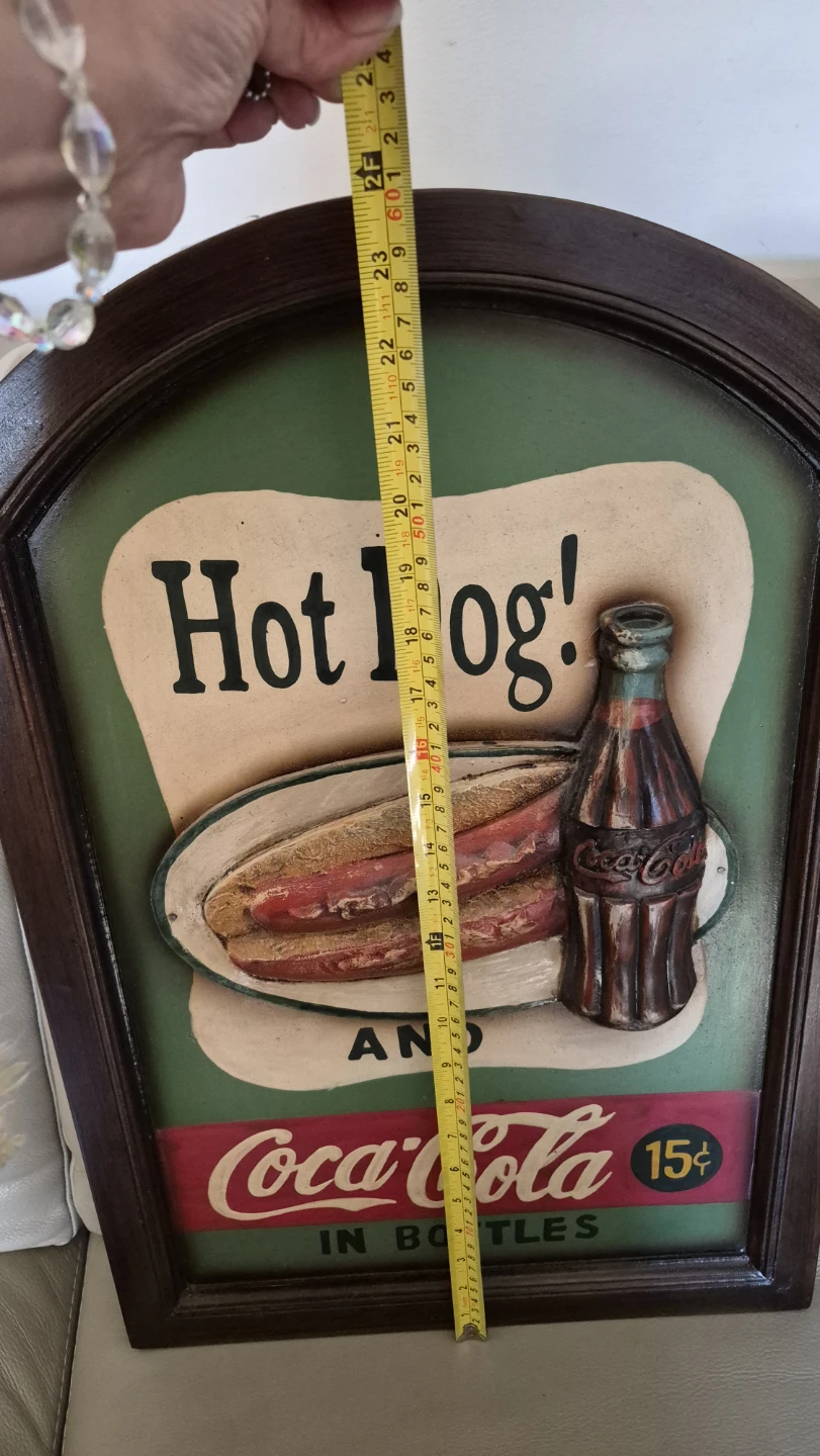 Wooden Coca-Cola "Hot Dog" Sign - photo 5