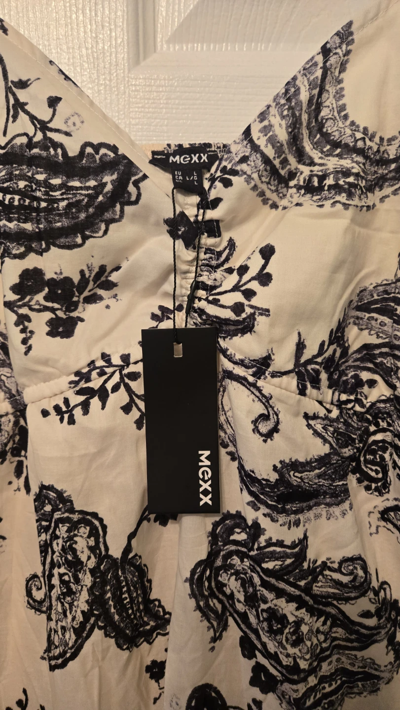 MGXX Women's Cream and Black Paisley Print Dress - Size L - photo 3