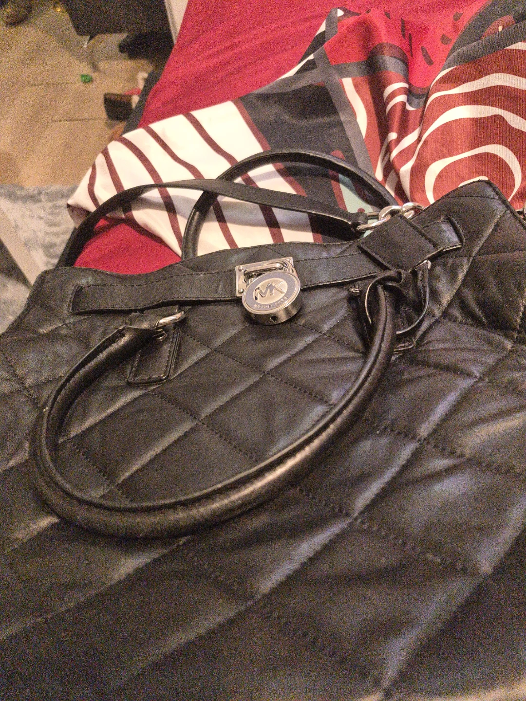 Michael Kors Black Quilted Leather Tote Bag