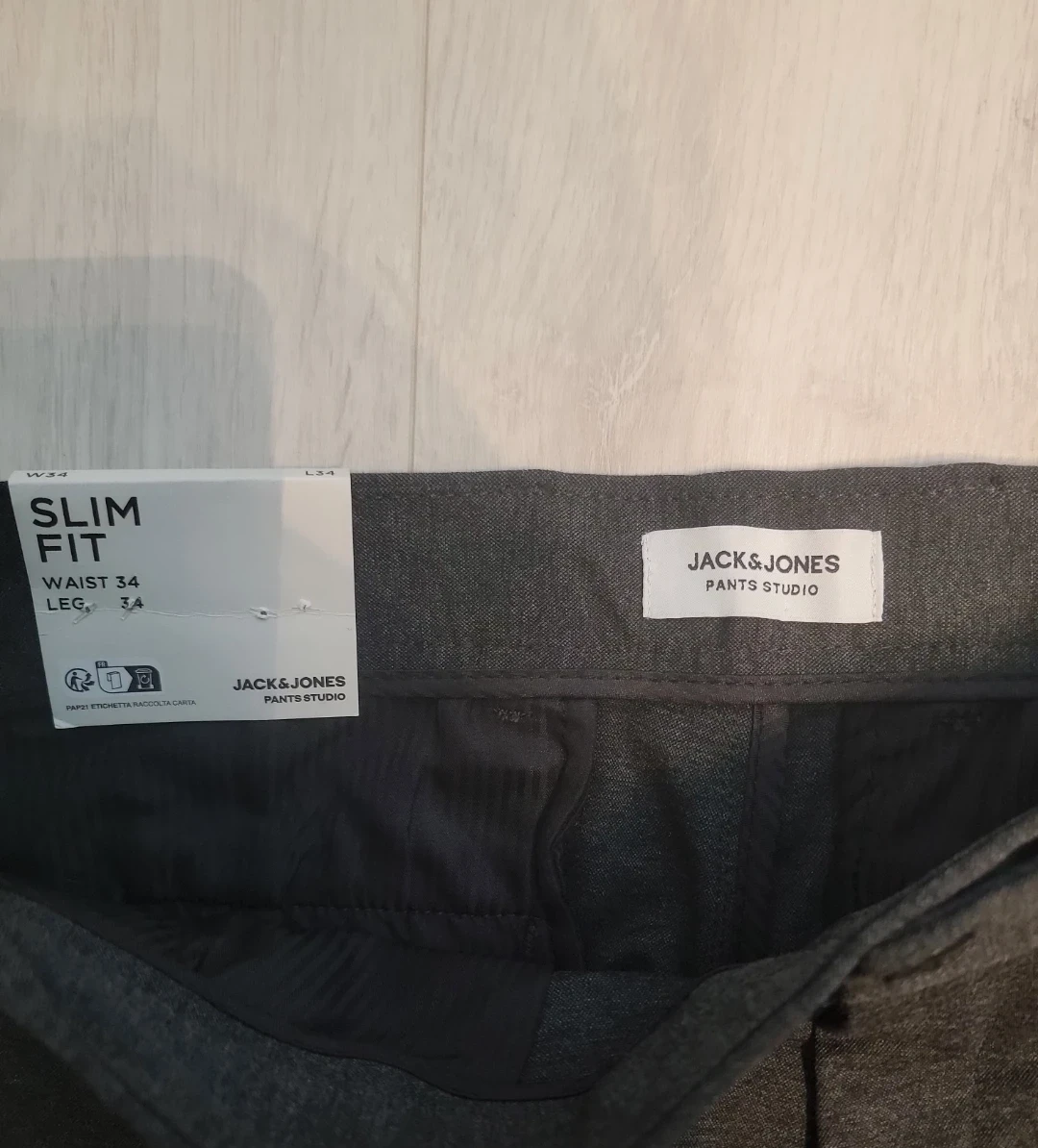 Jack & Jones Slim Fit Chino Pants Grey - Waist 34 34 Length - photo 2