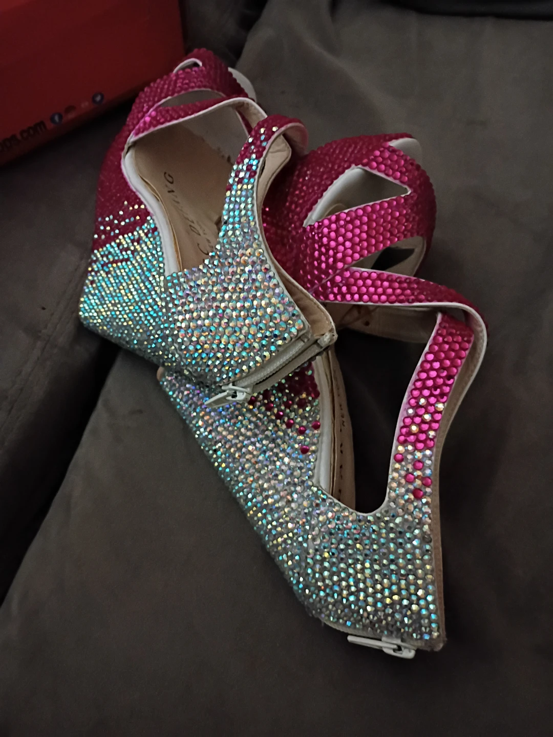 Marc Defang NY Ombre Crystal Wedge Heels - Size 37 (US sz 6.5/7) - photo 3