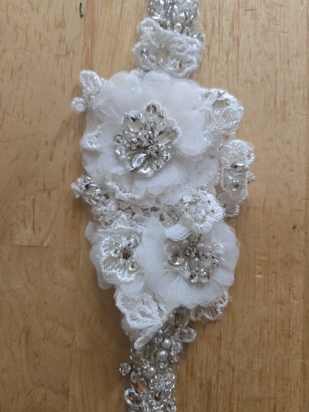 Ivory Beaded Flower Belt - photo 3