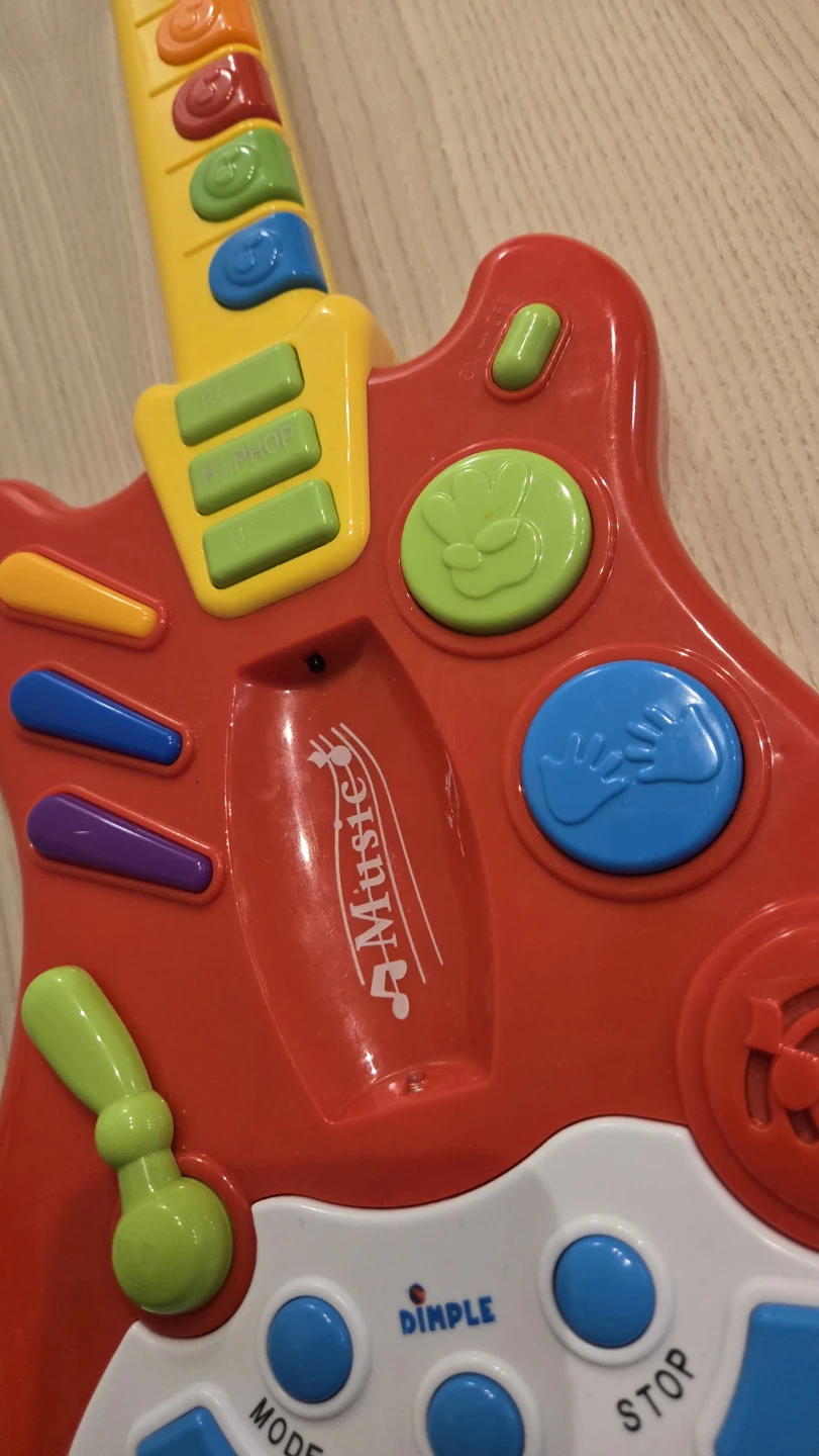 Dimple Toy Rock Guitar with Batteries. Like New - photo 3