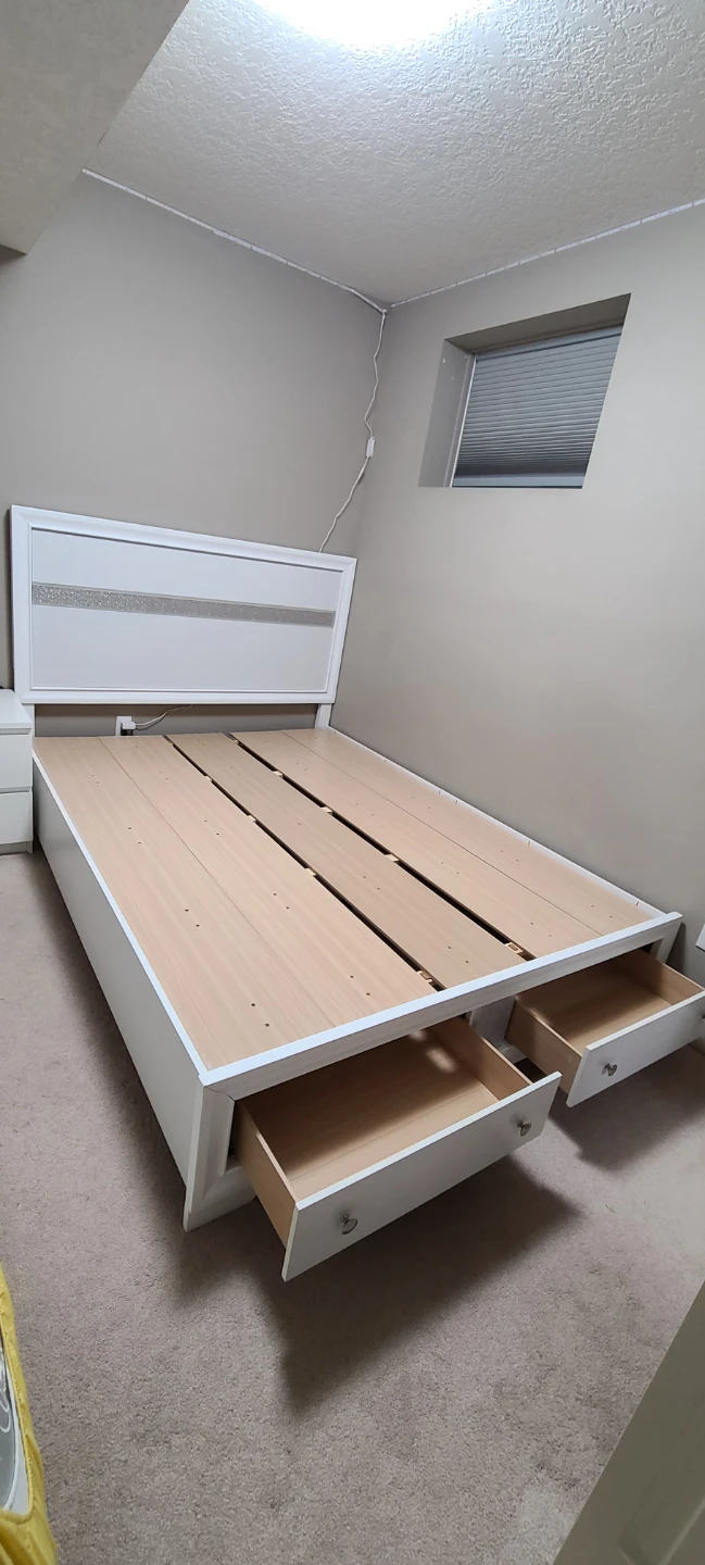 White Queen Storage Bed Frame with Headboard - photo 4