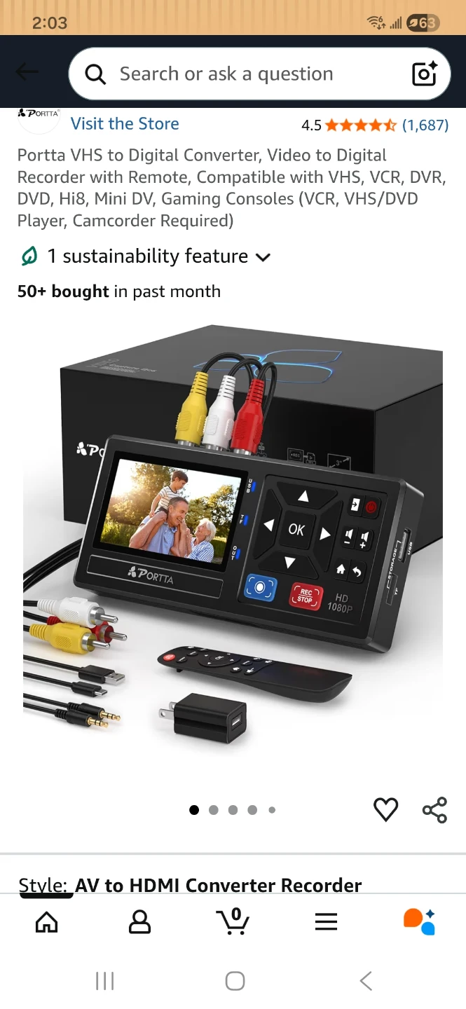Portta VHS to Digital Converter, Video to Digital Recorder