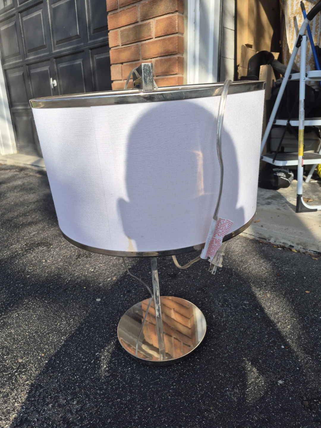 Table Lamp with White Drum Shade