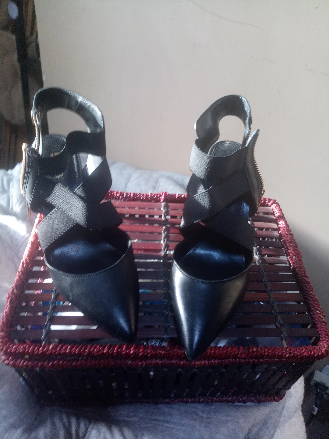 Michael Kors Black Leather Strappy Heels