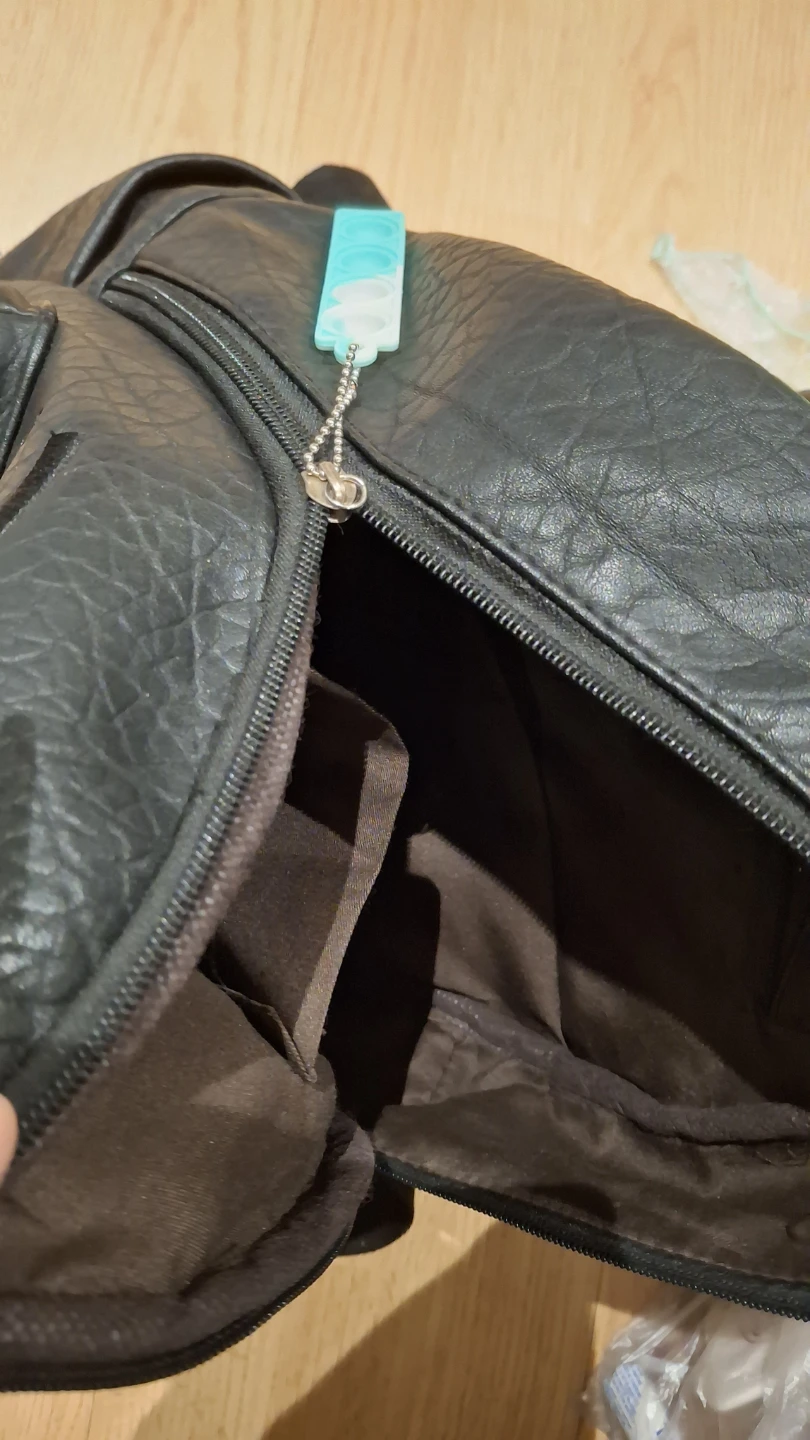 Black Faux Leather Mini Backpack with Eye Design - photo 4