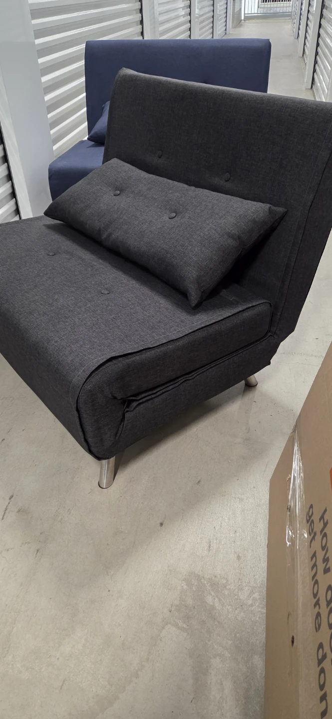 Dark Gray Futon Chair / Sofa Bed