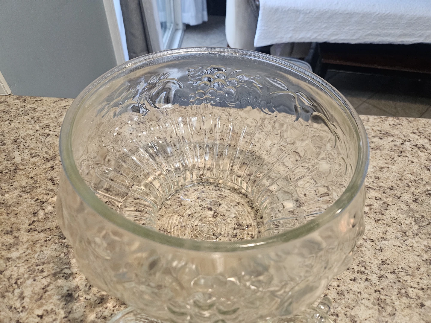 Vintage Glass Punch Bowl with 9 Cups - photo 2