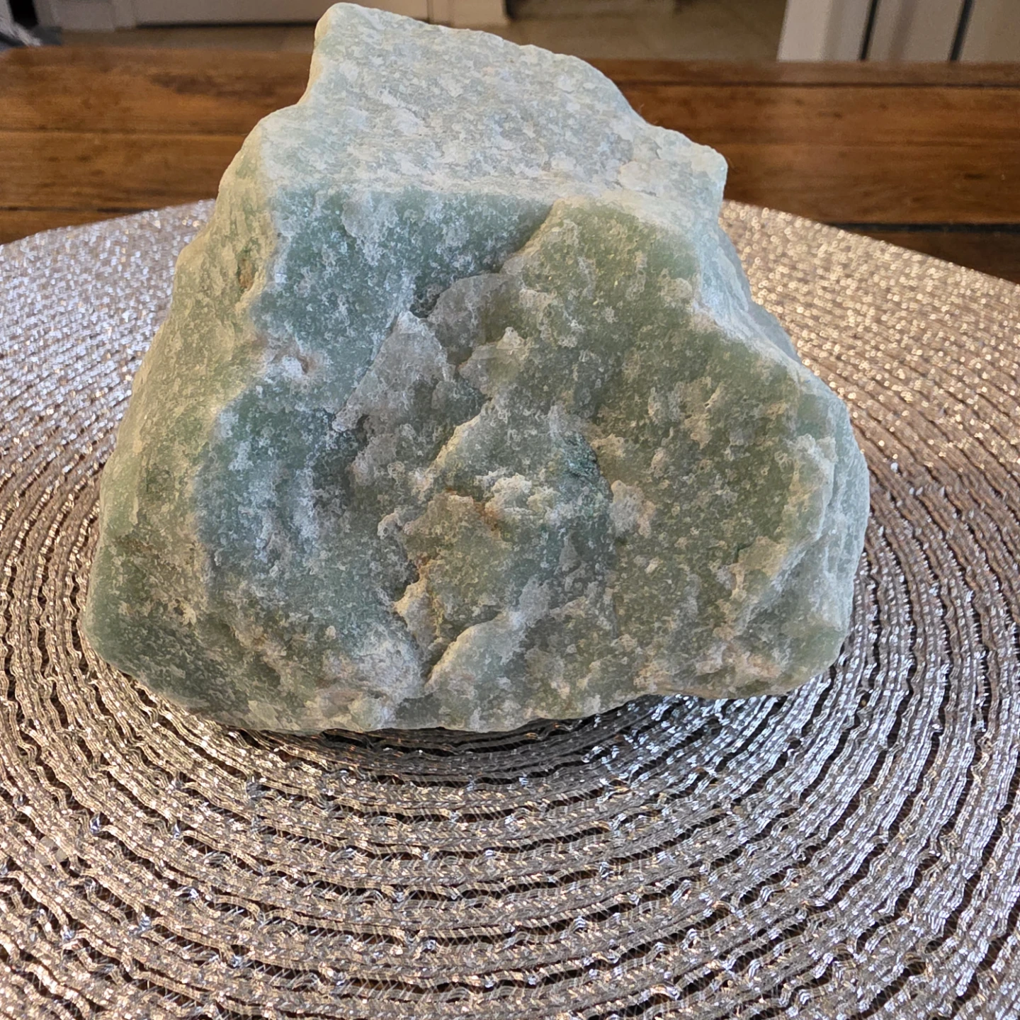 Large Green Quartz Crystal Rock - EUC