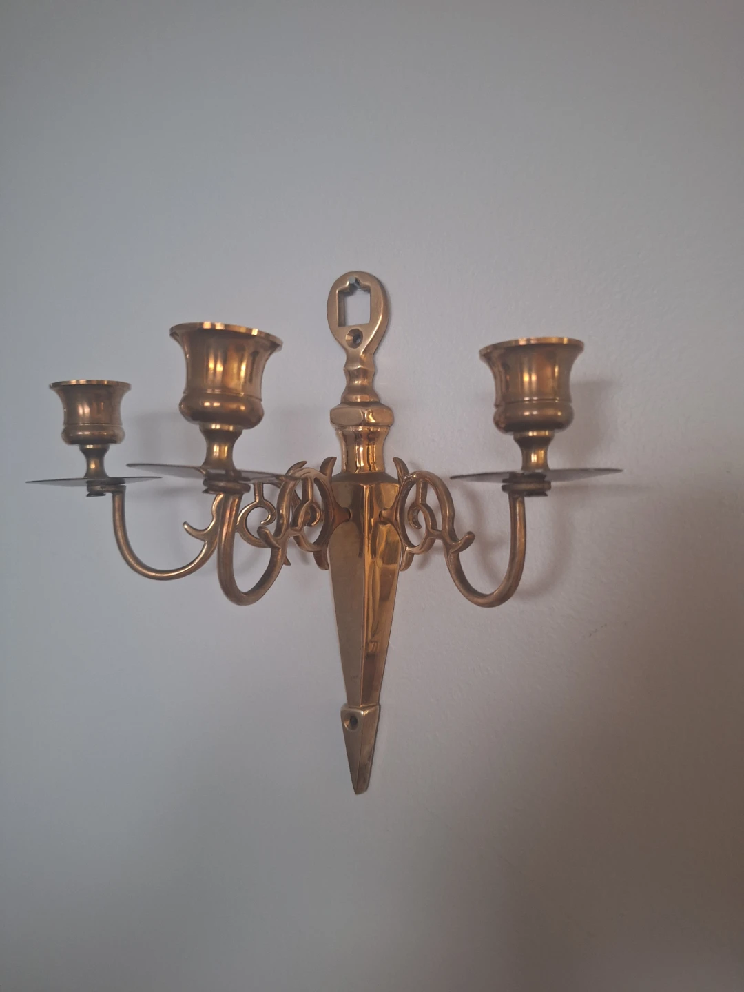 Pair of vintage Brass Wall Sconce Candlestick Holders
