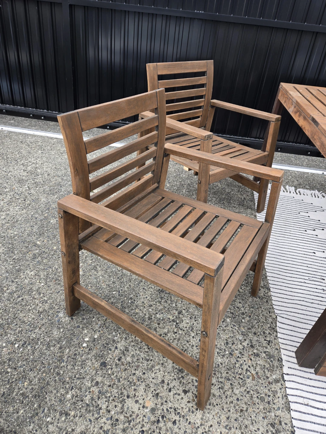 Newly sanded and stained ikea 4 peice patio set - photo 2