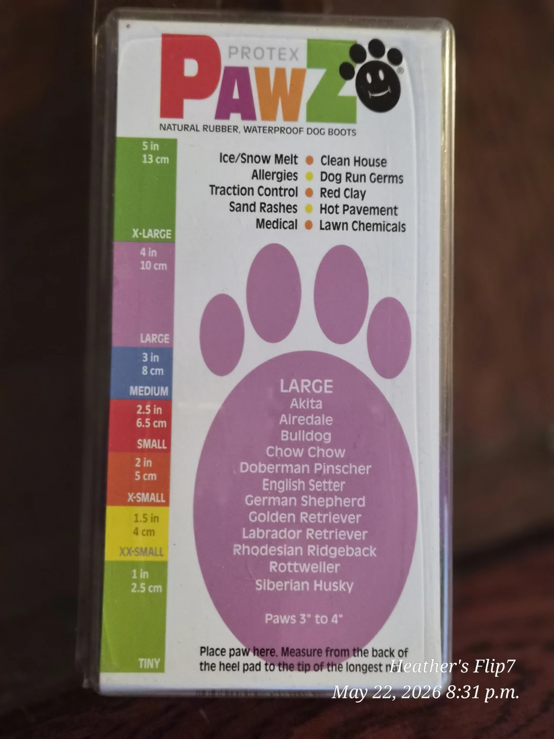 One ProtecX Pawz Rubber Dog Boot - Large, Purple, - photo 4